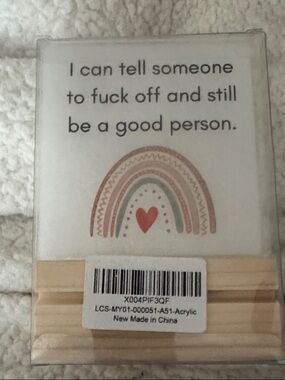 Inspirational Rainbow Desk Sign with Heart